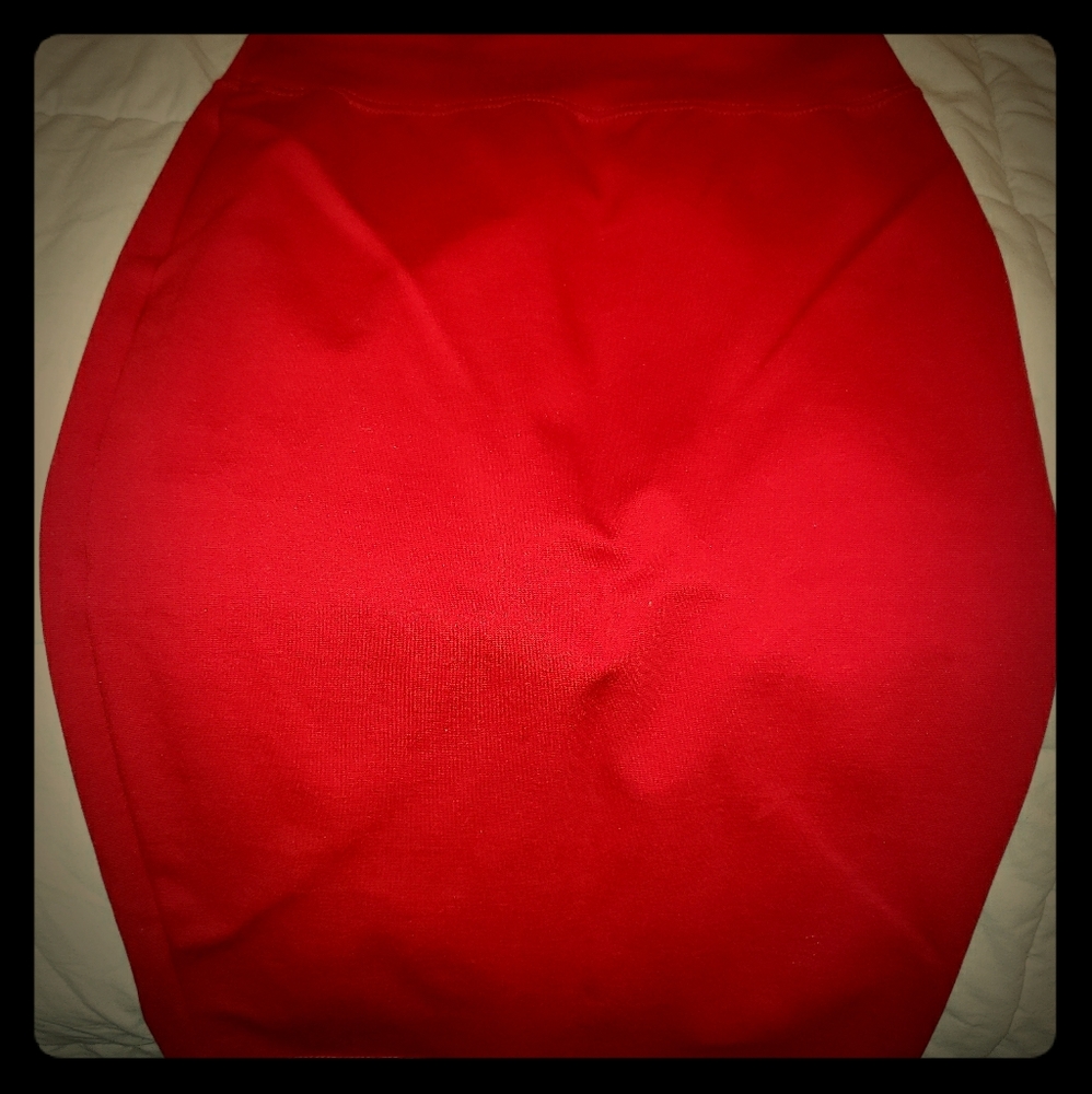 Red pencil skirt